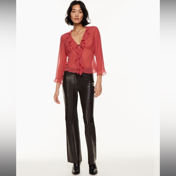 Aritzia Beatrix Pant in Mocha Brown - Vegan Leather (Regular length) - Picture 1 of 10